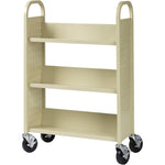 Lorell Single - Sided 3 - Shelf Book Cart with Locking Casters and 200 lb Capacity (LLR - LLR49204) - SchoolOutlet