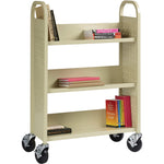 Lorell Single - Sided 3 - Shelf Book Cart with Locking Casters and 200 lb Capacity (LLR - LLR49204) - SchoolOutlet