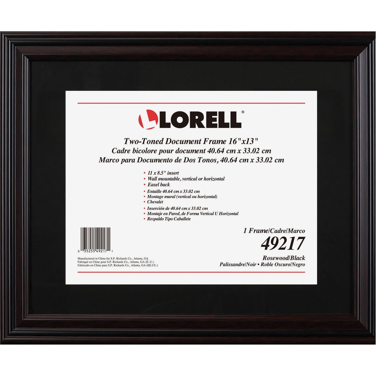 Lorell 2 - Toned Certificate Frame 13" x 16" Rosewood (LLR - LLR49217) - SchoolOutlet