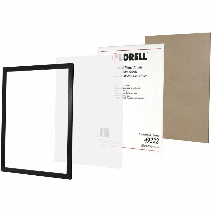 Lorell Solid Wood Poster Frame 22" x 28" Black (LLR - LLR49222) - SchoolOutlet