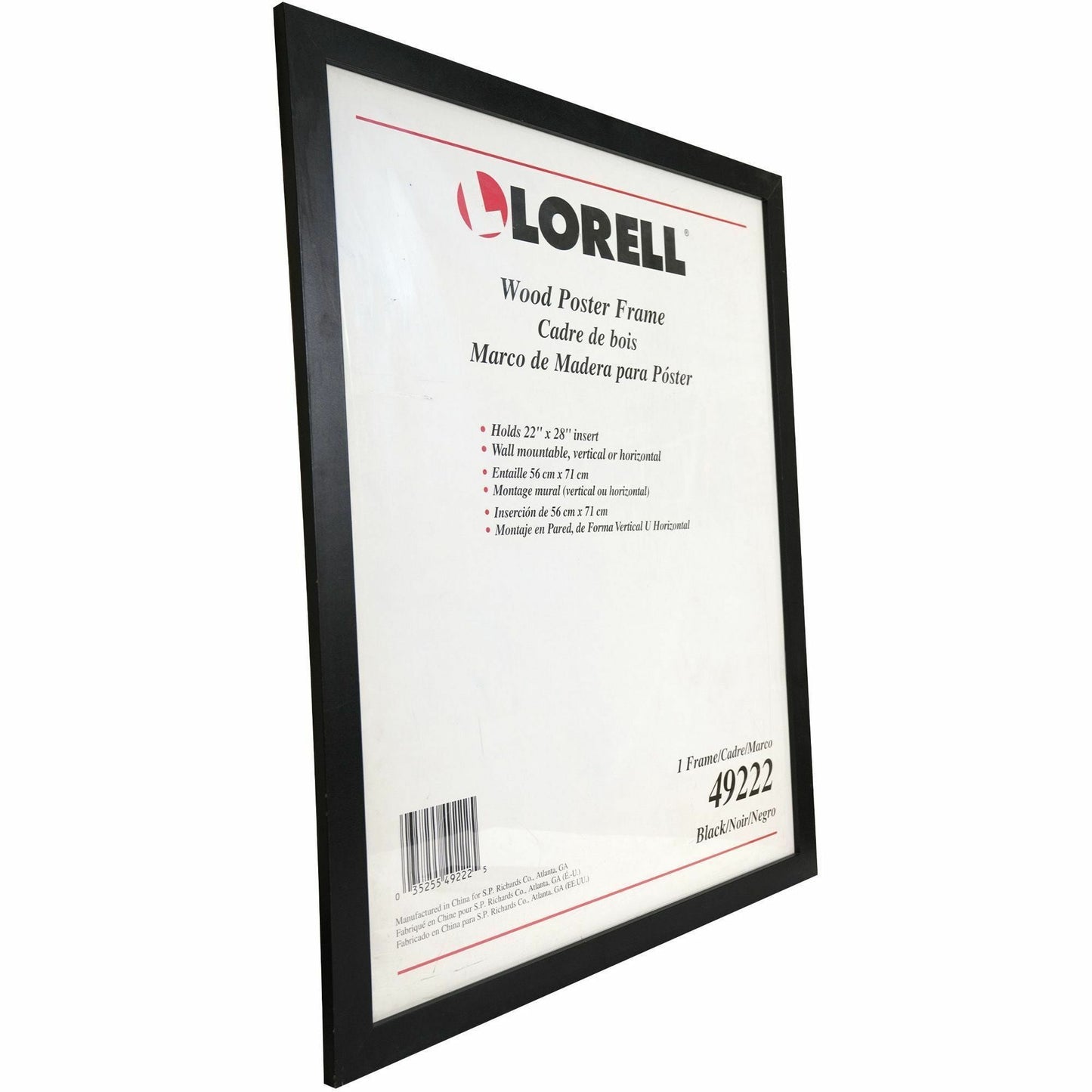 Lorell Solid Wood Poster Frame 22" x 28" Black (LLR - LLR49222) - SchoolOutlet