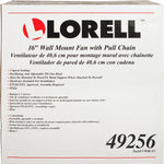 Lorell Pull - chain Wall - Mounting 3 - speed Fan with Oscillating Adjustable Tilt Head and 5 ft. Power Cord (LLR - LLR49256) - SchoolOutlet