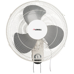 Lorell Pull-chain Wall-Mounting 3-speed Fan with Oscillating Adjustable Tilt Head and 5 ft. Power Cord (LLR-LLR49256)