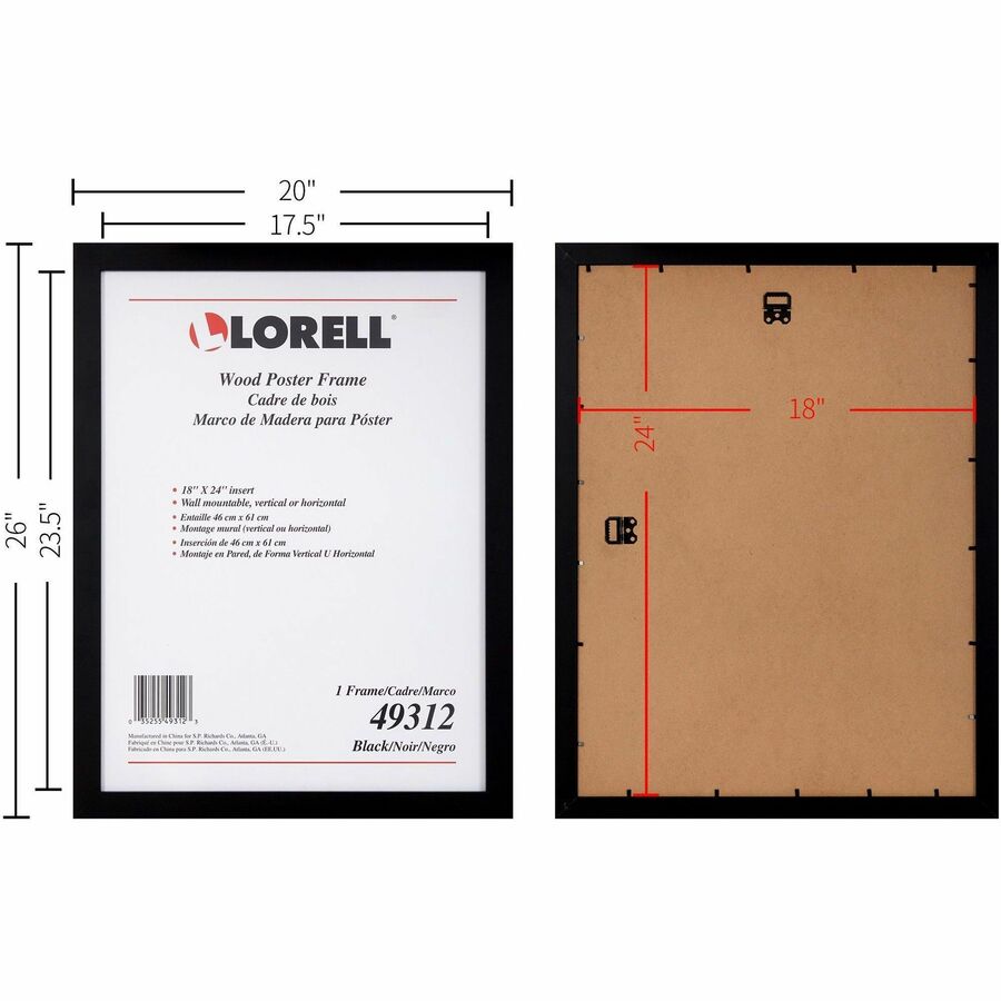 Lorell Wide Document Frame 18 x 24 Rectangle Display Frame Set of 8 (LLR - LLR49312CT) - SchoolOutlet