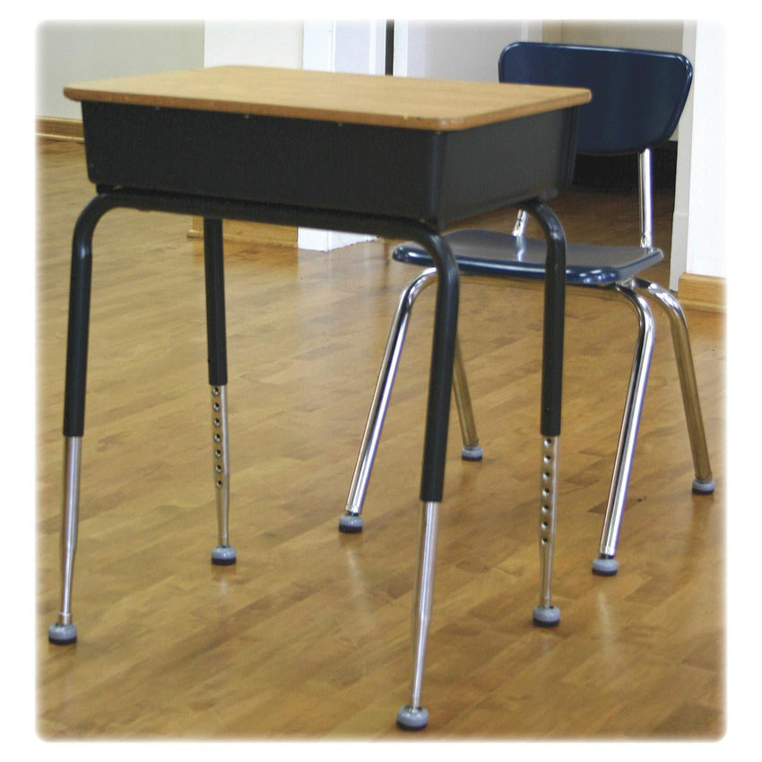 Lorell GlideShield Slip - Over Floor Savers with Reinforced Felt Bottom for Chair and Table Glides Gray 8 Pack (LLR - LLR49317) - SchoolOutlet