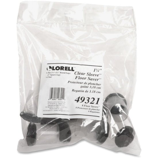 Lorell Clear FlexShield Sleeve Floor Protectors with Cushioned Felt Tip for Chair and Table Legs 8 Pack (LLR - LLR49321) - SchoolOutlet