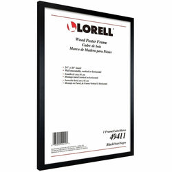 Lorell Wide Display Frame 24 x 36 Inch Wall Mount Wood Frame Black (LLR-LLR49411)
