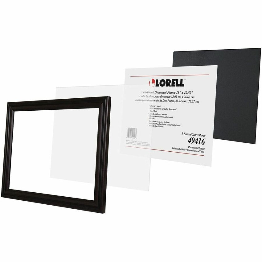 Lorell Two - Toned Certificate Frame 13 x 10.5 Inch Desktop or Wall Mount Black Rosewood (LLR - LLR49416) - SchoolOutlet