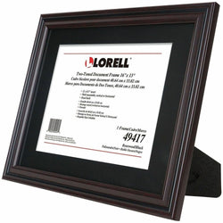 Lorell Two-Toned Certificate Frame 16 x 13 Inch Desktop or Wall Mount Black Rosewood (LLR-LLR49417)