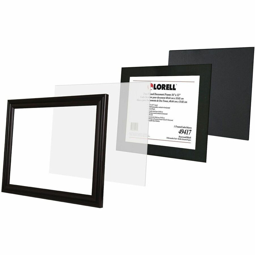 Lorell Two - Toned Certificate Frame 16 x 13 Inch Desktop or Wall Mount Black Rosewood (LLR - LLR49417) - SchoolOutlet