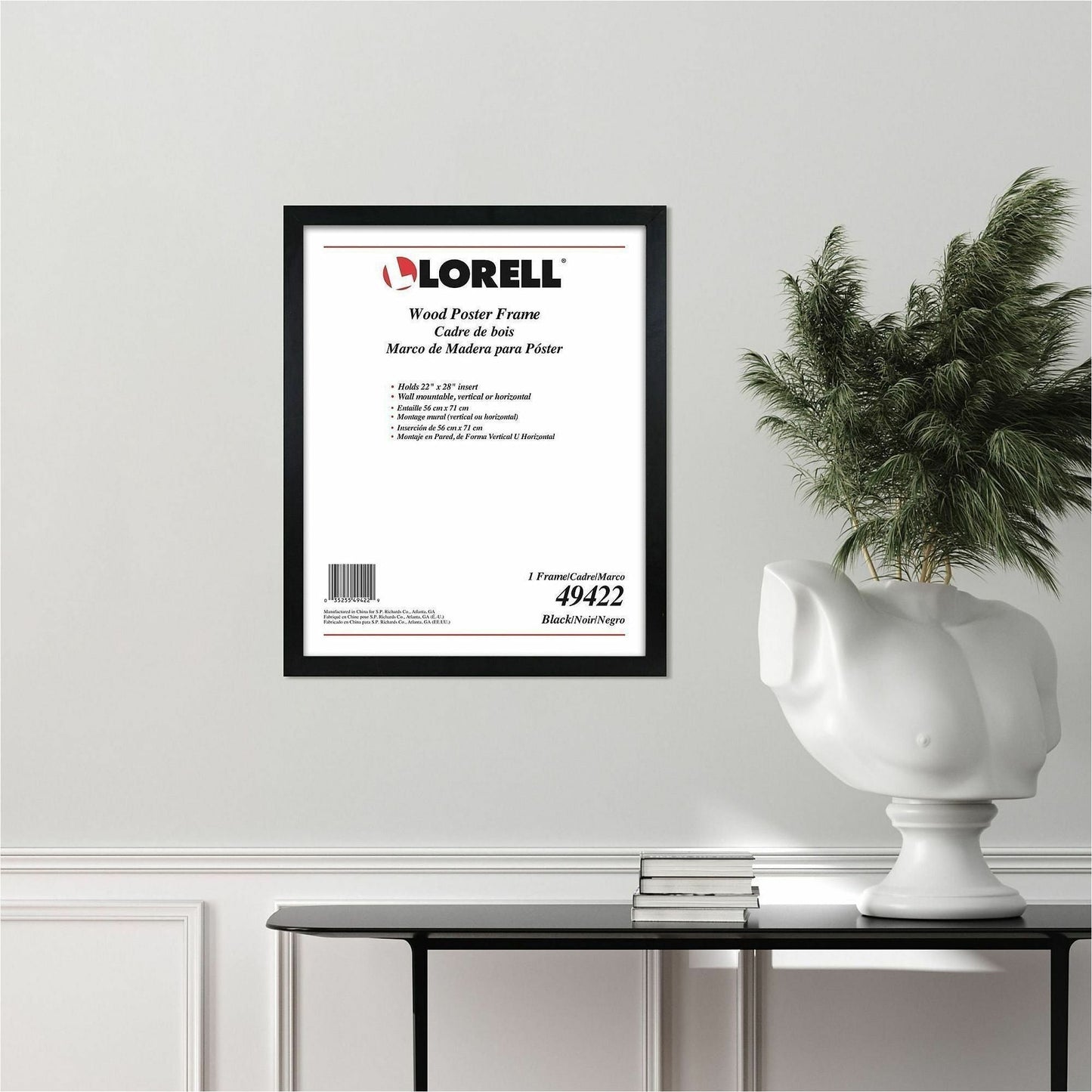 Lorell Solid Wood Mountable Poster Frame for Wall Display 22" W x 1" D x 28" H (LLR - LLR49422) - SchoolOutlet