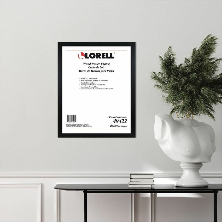 Lorell Solid Wood Mountable Poster Frame for Wall Display 22" W x 1" D x 28" H (LLR - LLR49422) - SchoolOutlet