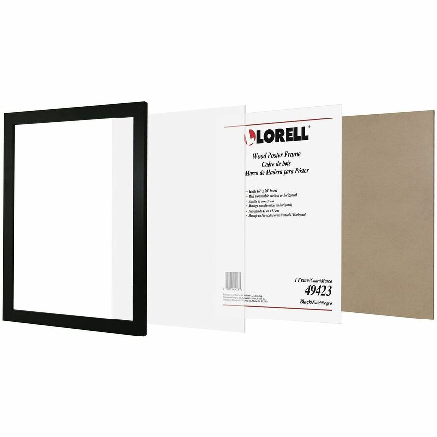 Lorell Mountable Wood Poster Frame for Wall Display 16" W x 1" D x 20" H (LLR - LLR49423) - SchoolOutlet