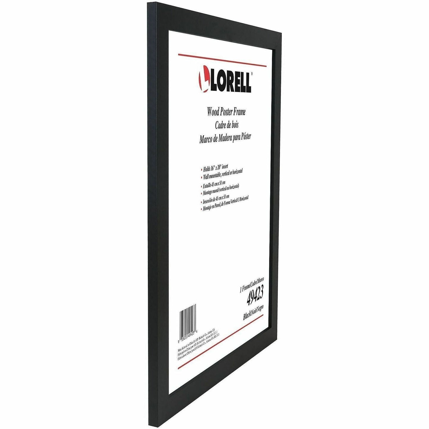 Lorell Mountable Wood Poster Frame for Wall Display 16" W x 1" D x 20" H (LLR - LLR49423) - SchoolOutlet