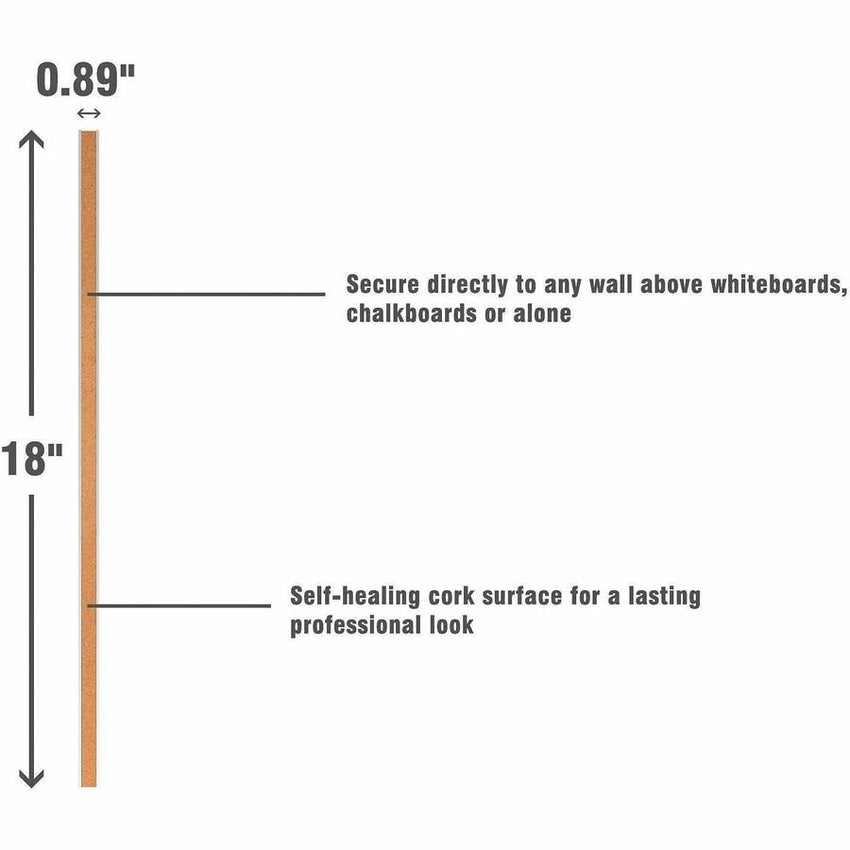 Lorell Cork Strip Bulletin Bars with Self - Healing Surface and Aluminum Frame Set of 3 (LLR - LLR49532BD) - SchoolOutlet