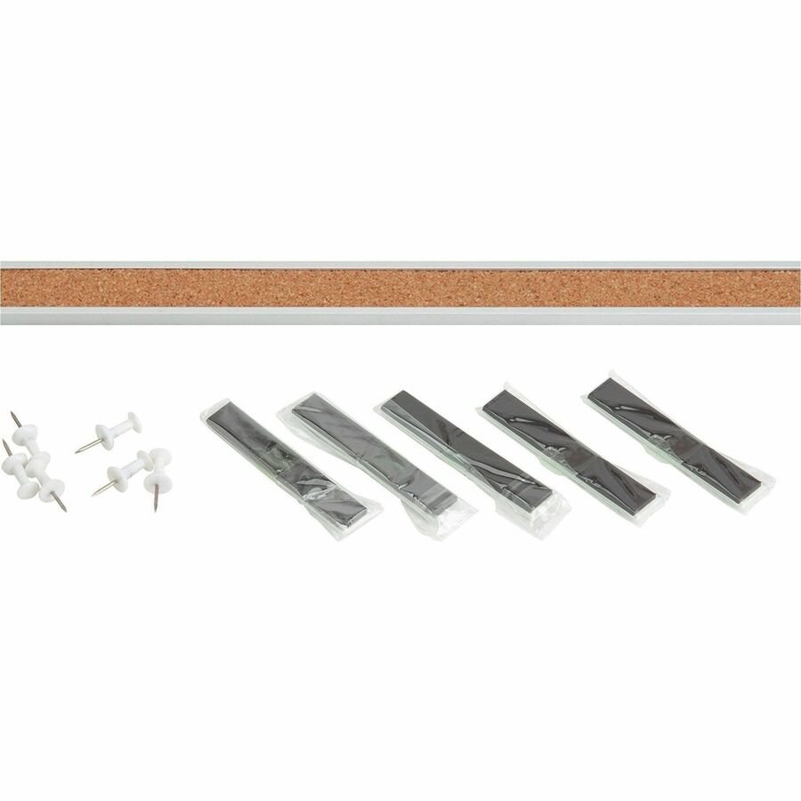Lorell Cork Strip Bulletin Bars 48" Self - Healing Cork Surface with Aluminum Frame Set of 3 (LLR - LLR49535) - SchoolOutlet