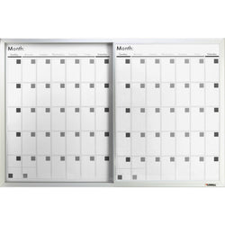 Lorell Magnetic Dry-Erase Calendar Board Three-Month Sliding Panel Frosted Surface 36"W x 24"H (LLR-LLR52503)