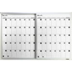 Lorell Magnetic Dry - Erase Calendar Board Three - Month Sliding Panel Frosted Surface 36