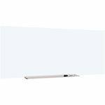 Lorell Magnetic Dry - Erase White Glass Board with Integrated Marker Tray 72