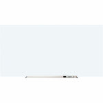 Lorell Magnetic Dry - Erase White Glass Board with Integrated Marker Tray 72