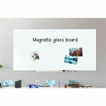 Lorell Magnetic Dry - Erase White Glass Board with Integrated Marker Tray 72