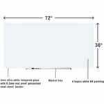 Lorell Magnetic Dry - Erase White Glass Board with Integrated Marker Tray 72