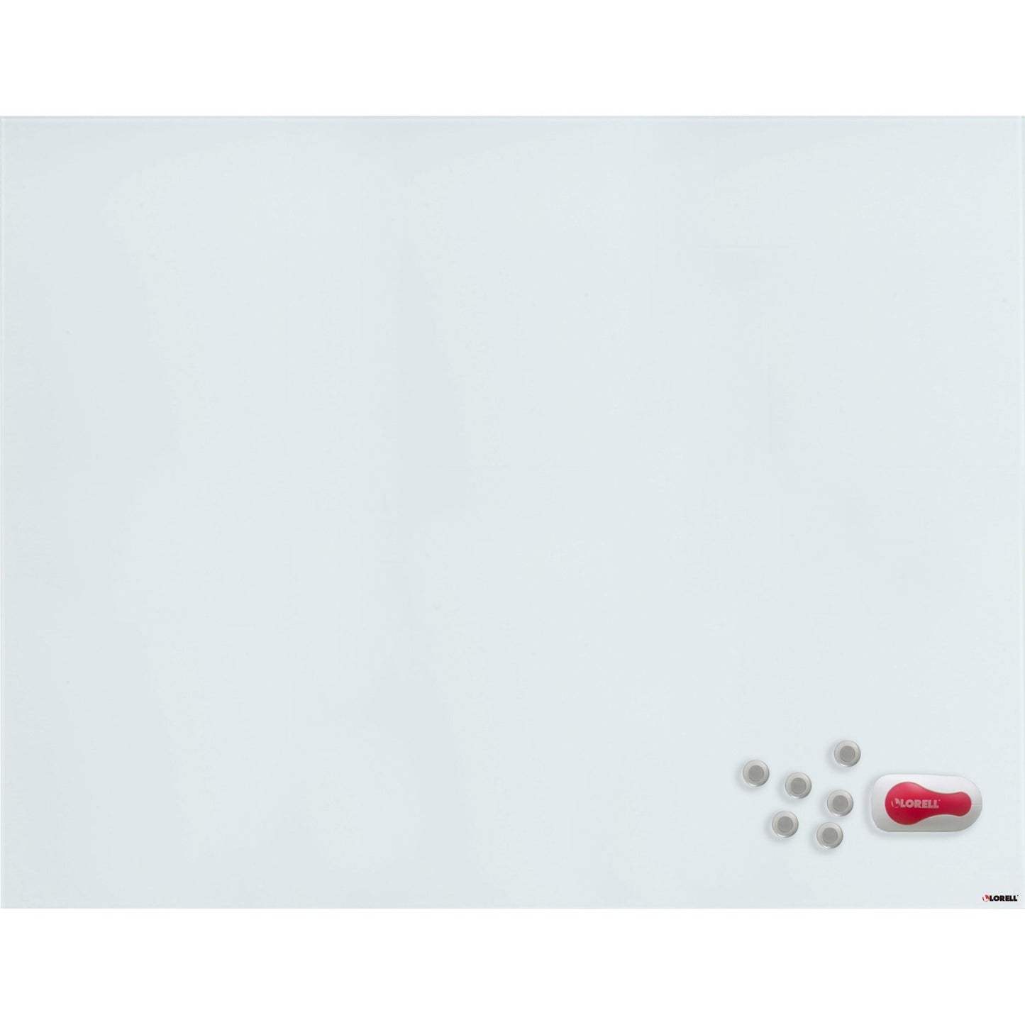 Lorell Magnetic Dry - Erase White Glass Board with Integrated Marker Tray 46.5"W x 36"H (LLR - LLR52508) - SchoolOutlet