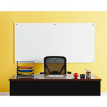 Lorell Magnetic Dry - Erase White Glass Board with Integrated Marker Tray 46.5