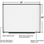 Lorell Magnetic Dry - Erase Board with Foam Side Posting Bars and Aluminum Frame 48