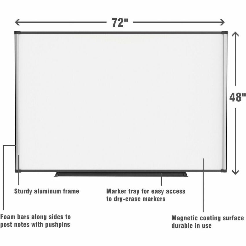 Lorell Magnetic Dry - Erase Board with Foam Side Posting Bars and Aluminum Frame 72"W x 48"H (LLR - LLR52513) - SchoolOutlet