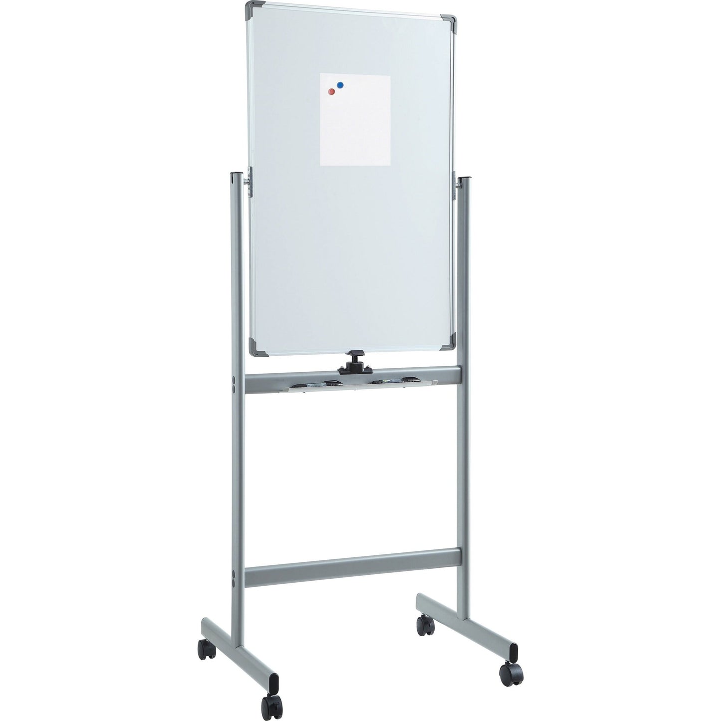 Lorell Double - sided Magnetic Whiteboard Easel with Revolving Vertical Surface and Casters 24"W x 36"H (LLR - LLR52567) - SchoolOutlet