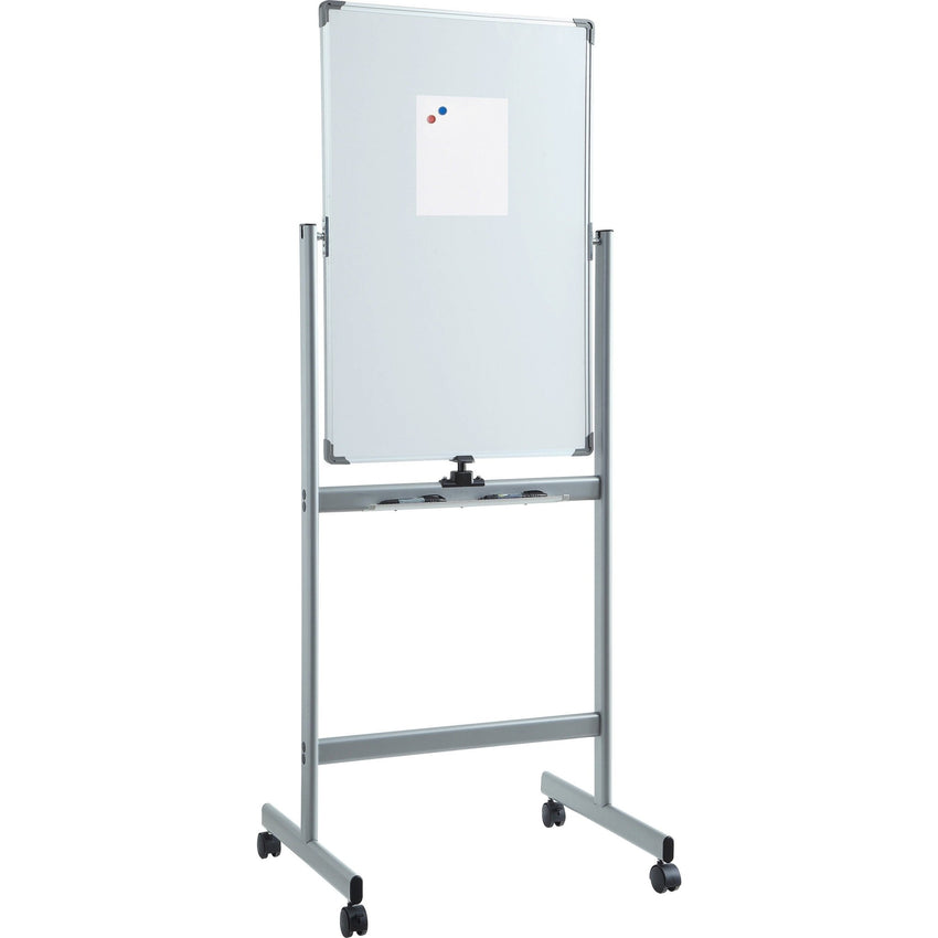 Lorell Double - sided Magnetic Whiteboard Easel with Revolving Vertical Surface and Casters 24"W x 36"H (LLR - LLR52567) - SchoolOutlet