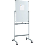 Lorell Double - sided Magnetic Whiteboard Easel with Revolving Vertical Surface and Casters 24
