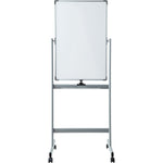 Lorell Double - sided Magnetic Whiteboard Easel with Revolving Vertical Surface and Casters 24