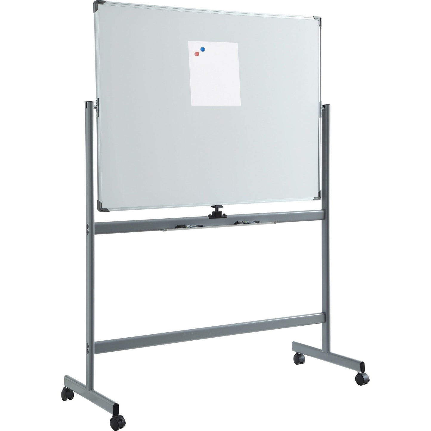 Lorell Double - sided Magnetic Whiteboard Easel with Revolving Horizontal Surface and Casters 72"W x 48"H (LLR - LLR52569) - SchoolOutlet