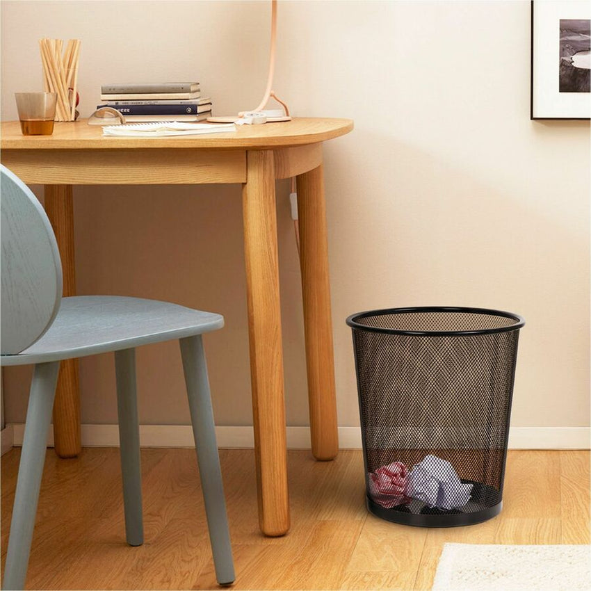 Lorell Mesh Waste Bin, Round Steel Wastebasket, 4.70 Gallon (LLR - LLR52770) - SchoolOutlet