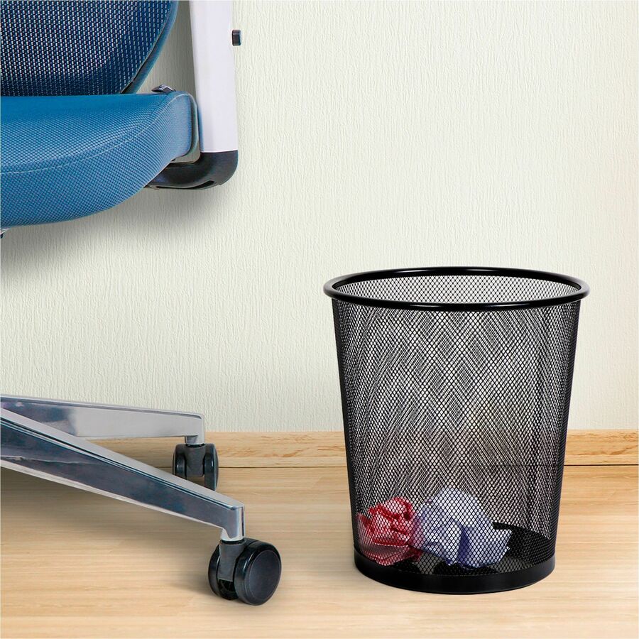 Lorell Mesh Waste Bin, Round Steel Wastebasket, 4.70 Gallon (LLR - LLR52770) - SchoolOutlet