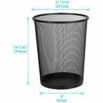 Lorell Mesh Waste Bin, Round Steel Wastebasket, 4.70 Gallon (LLR - LLR52770) - SchoolOutlet