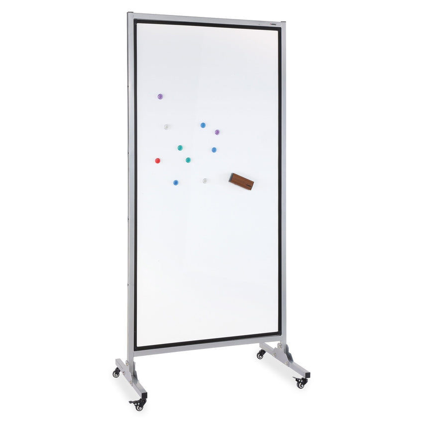Lorell Double - sided Dry - Erase Easel/Room Divider with Black Aluminum Frame and Casters 37.5"W x 82.5"H (LLR - LLR55630) - SchoolOutlet