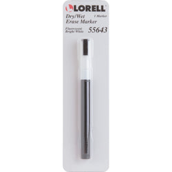 Lorell Dry/Wet-Erase Fluorescent White Ink Marker for Blackboards and Glass Boards (LLR-LLR55643)