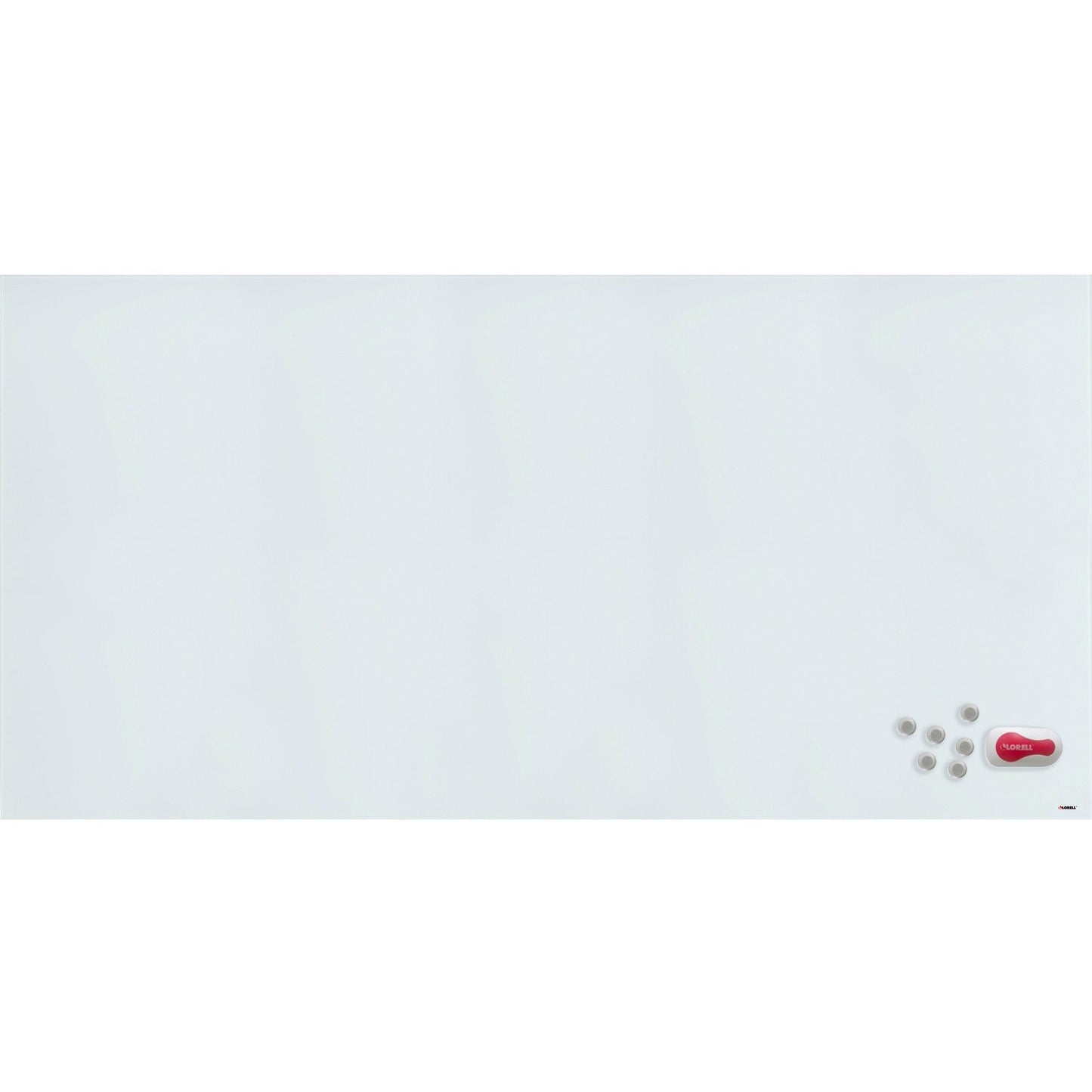 Lorell Magnetic Dry - Erase White Glass Board with Integrated Marker Tray 96"W x 48"H (LLR - LLR55661) - SchoolOutlet