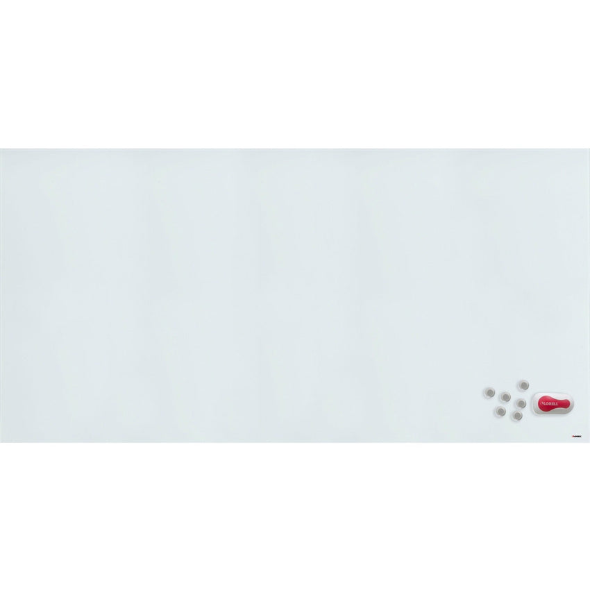 Lorell Magnetic Dry - Erase White Glass Board with Integrated Marker Tray 96"W x 48"H (LLR - LLR55661) - SchoolOutlet