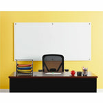 Lorell Premium Glass Dry - Erase White Surface Board with Integrated Marker Tray 96