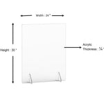 Lorell Clear Acrylic Lorell Freestanding Sneeze Guard 24