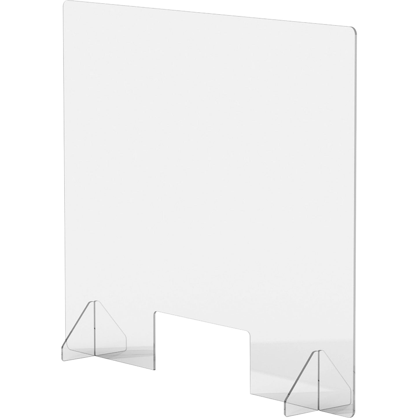 Lorell Clear Acrylic Lorell Sneeze Guard with Pass - Through Cutout 36"W x 7"D x 30"H (LLR - LLR55685) - SchoolOutlet
