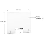Lorell Clear Acrylic Lorell Sneeze Guard with Pass - Through Cutout 36