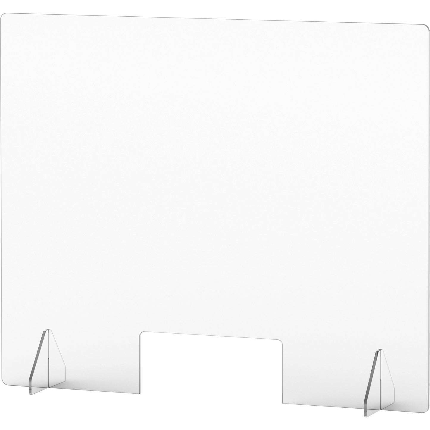 Lorell Clear Acrylic Lorell Sneeze Guard with Pass - Through Cutout 36"W x 7"D x 30"H (LLR - LLR55685) - SchoolOutlet