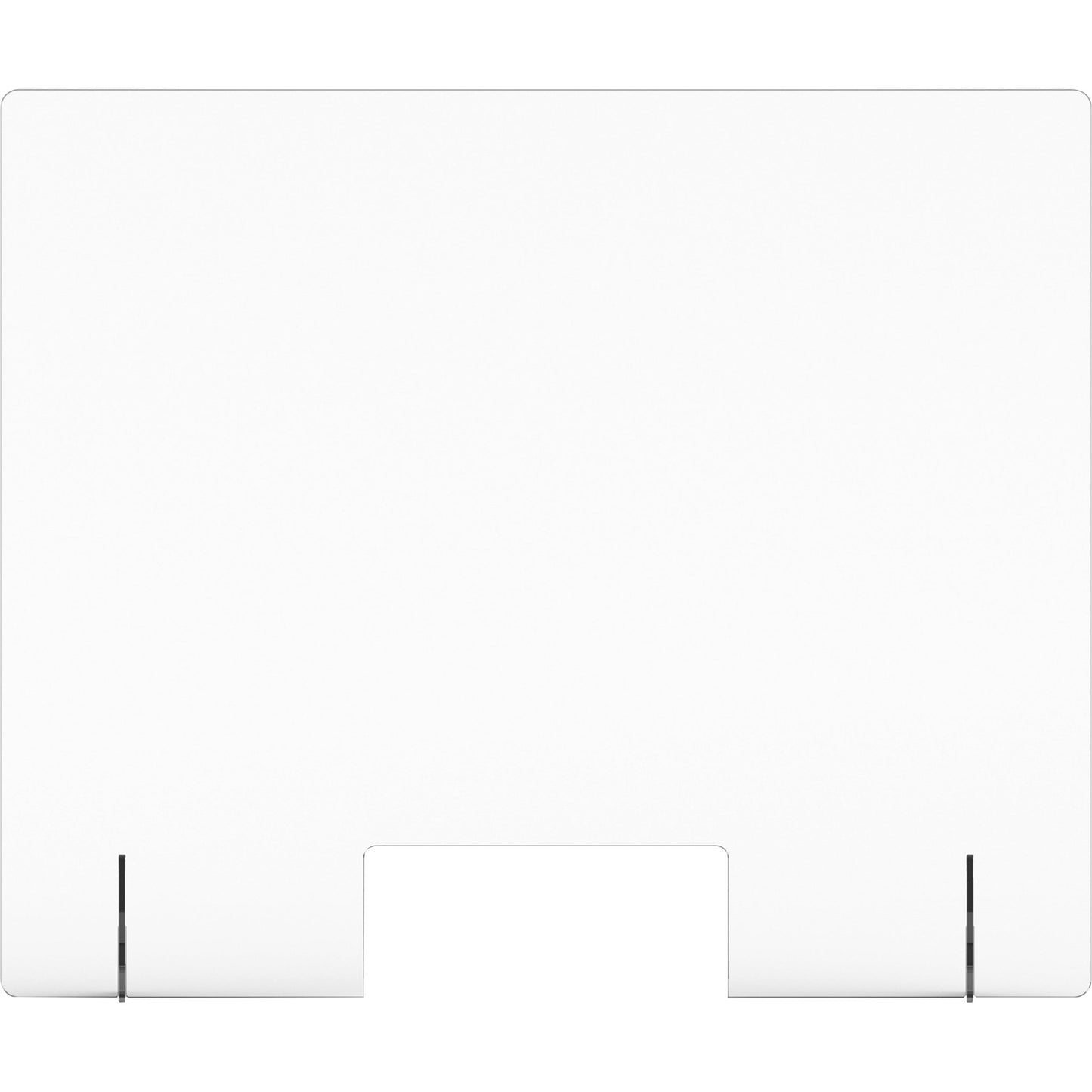 Lorell Clear Acrylic Lorell Sneeze Guard with Pass - Through Cutout 36"W x 7"D x 30"H (LLR - LLR55685) - SchoolOutlet