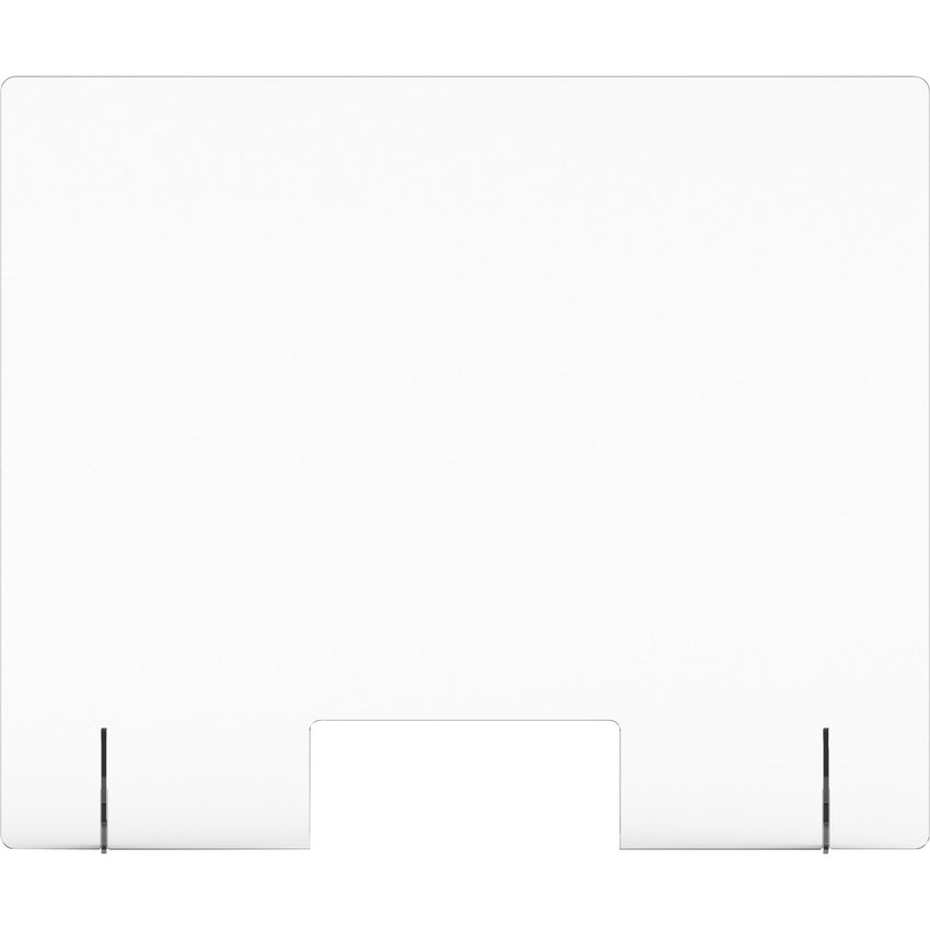 Lorell Clear Acrylic Lorell Sneeze Guard with Pass - Through Cutout 36"W x 7"D x 30"H (LLR - LLR55685) - SchoolOutlet