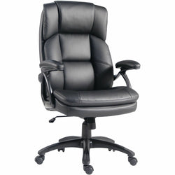 Lorell Black Base High-Back Executive Chair with PU Leather and 5-Star Base (LLR-LLR59435)